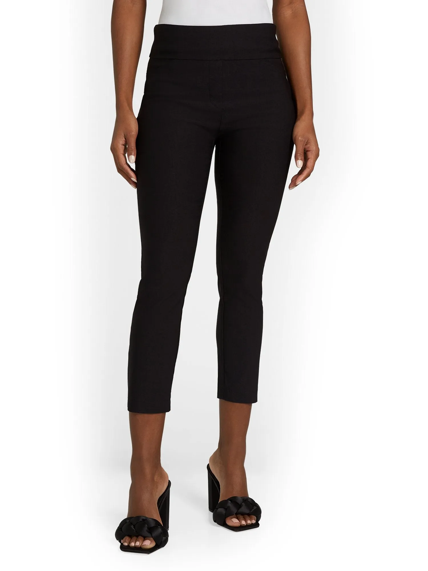 Whitney High-Waisted Pull-On Slim-Leg Capri Pant