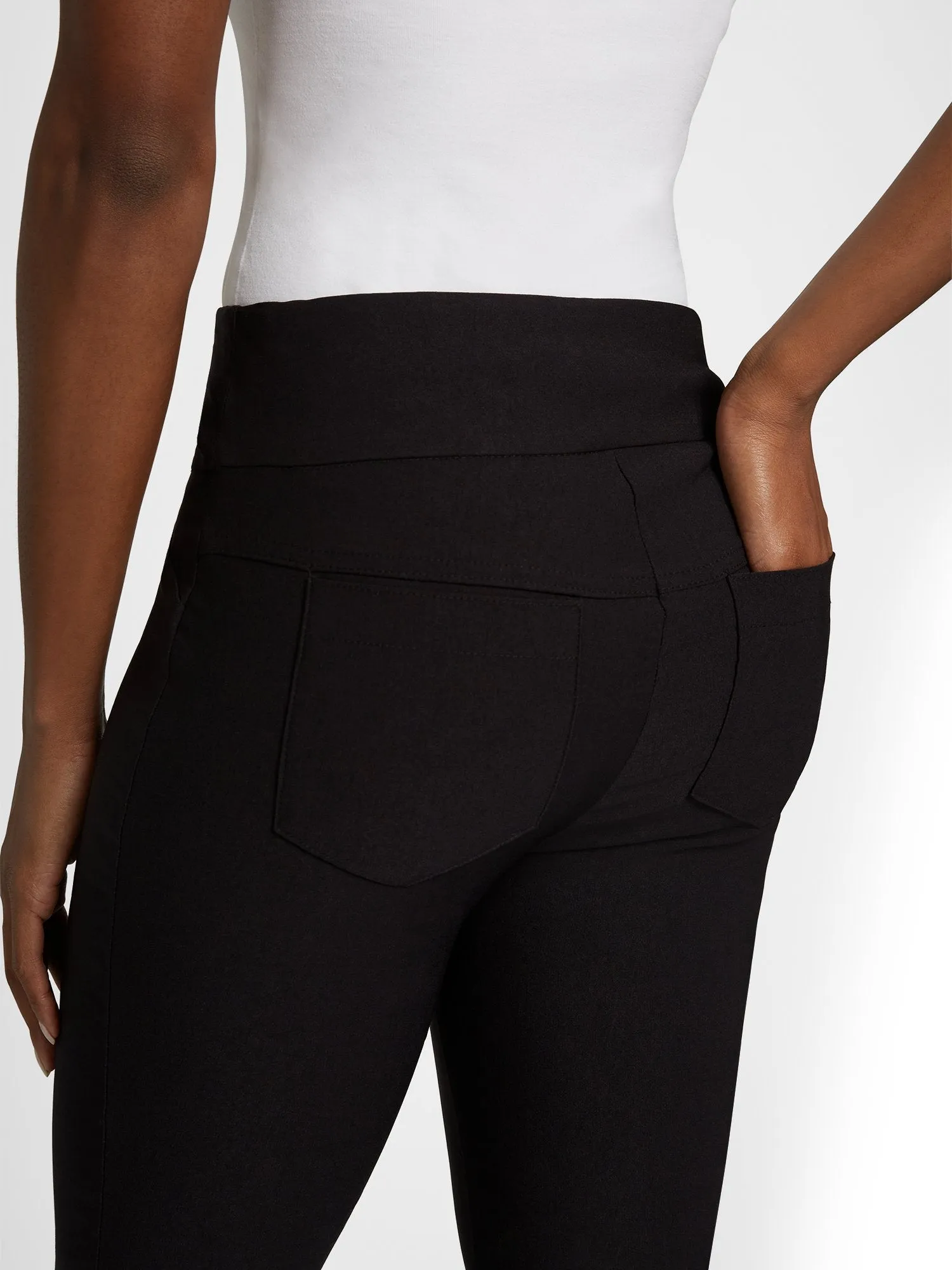Whitney High-Waisted Pull-On Slim-Leg Capri Pant