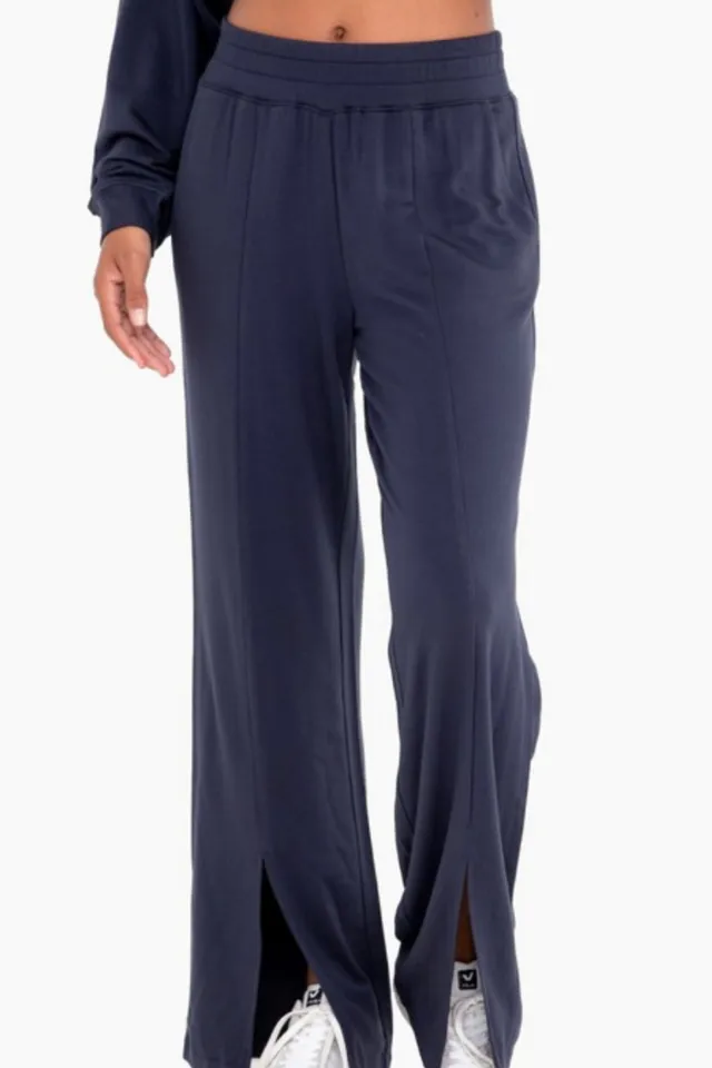 Wide Leg Pants with Bottom Slits