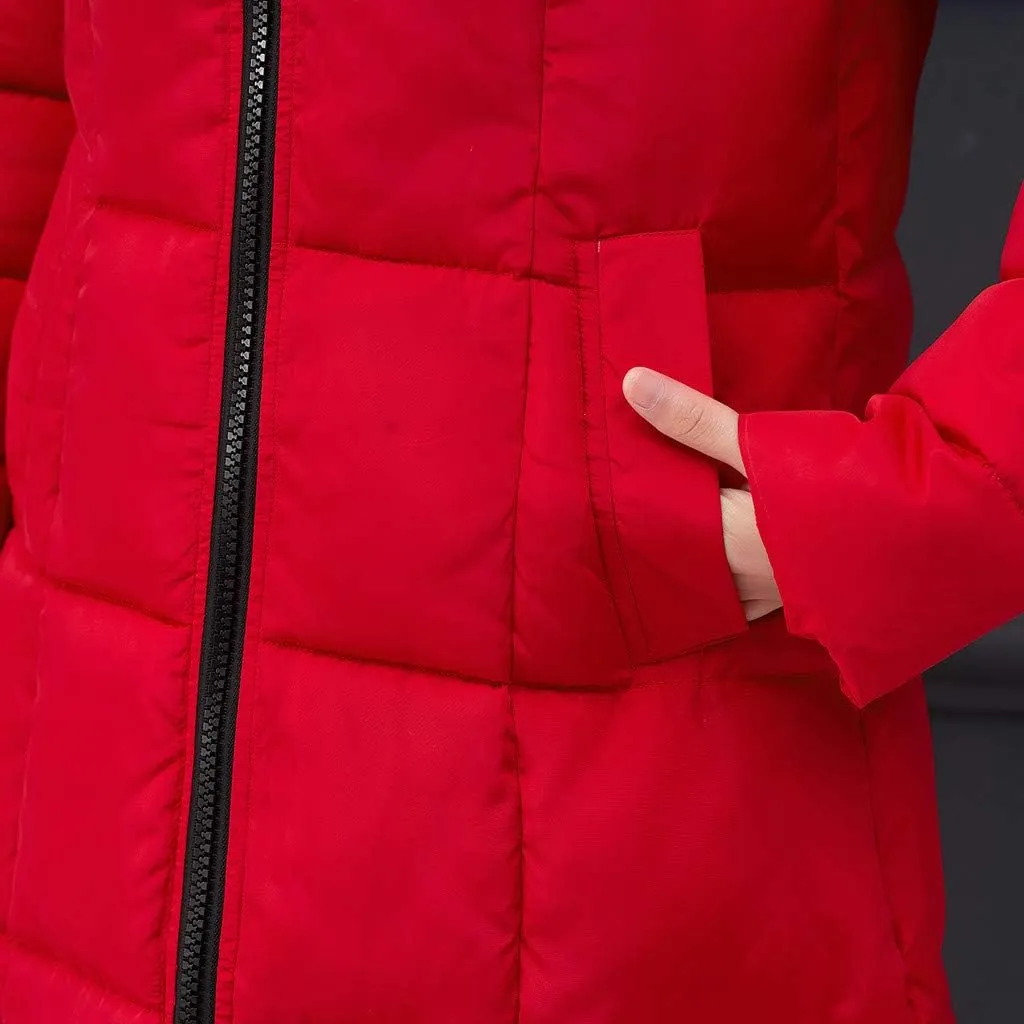 Winter Coat For Women Long Down Coats Thicken Puffer Jacket Warm Fur Hooded Quilted Coat Cotton Padded Jacket Outwear