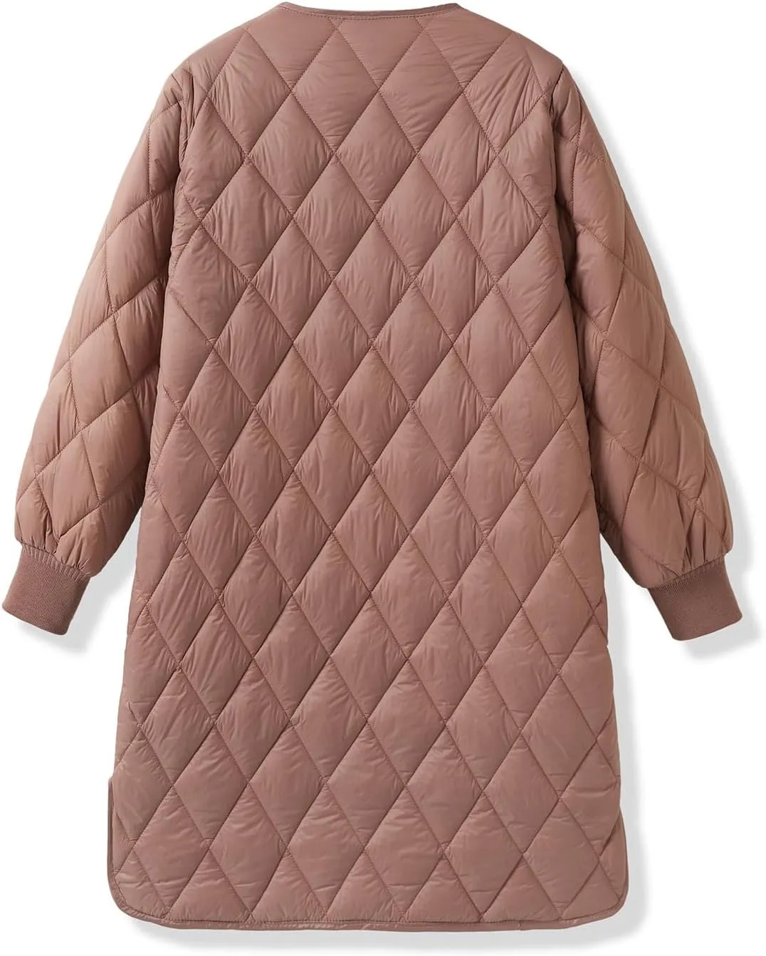 Women Long Quilted Puffer Coats for Winter Cotton-Padded Jacket Button Long Sleeve Pockets Warm Winter Outerwear