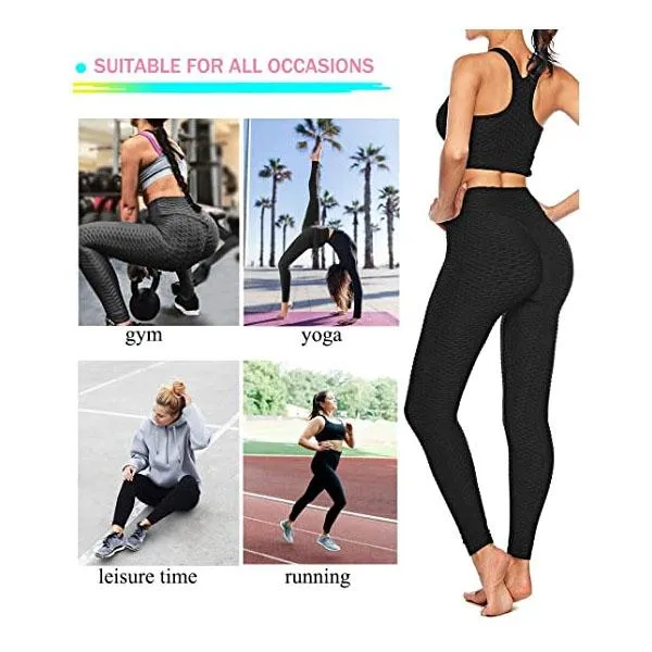 Women Scrunch Bum Leggings Gymwear Textured Butt Lift Elastic Pants