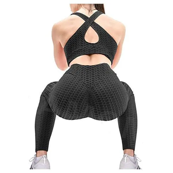 Women Scrunch Bum Leggings Gymwear Textured Butt Lift Elastic Pants