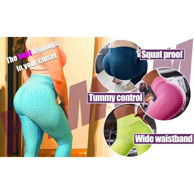 Women Scrunch Bum Leggings Gymwear Textured Butt Lift Elastic Pants