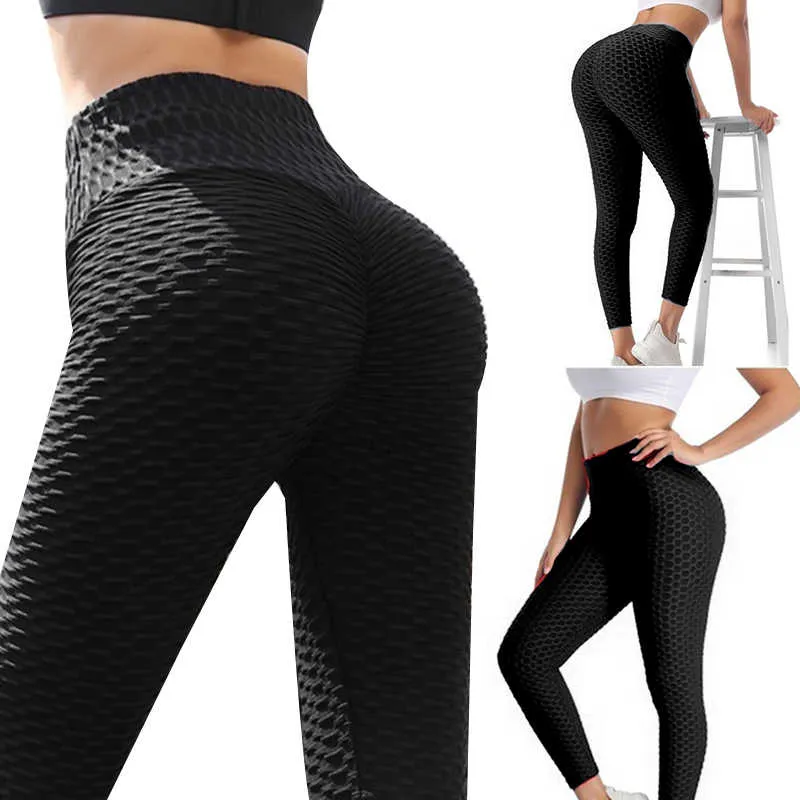 Women Scrunch Bum Leggings Gymwear Textured Butt Lift Elastic Pants