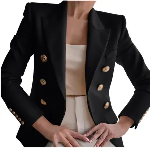 Womens Blazer Fashion Casual 2024 Office Work Button Jackets Long Sleeve Open Front Loose Lightweight Blazers