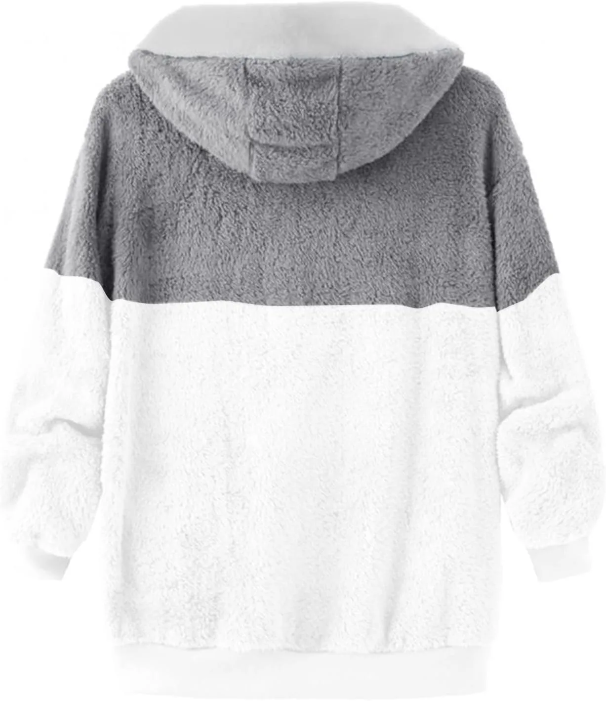Women's Casual Fashion Loose Solid Color Hat Plus Fleece Collar Pocket Jacket