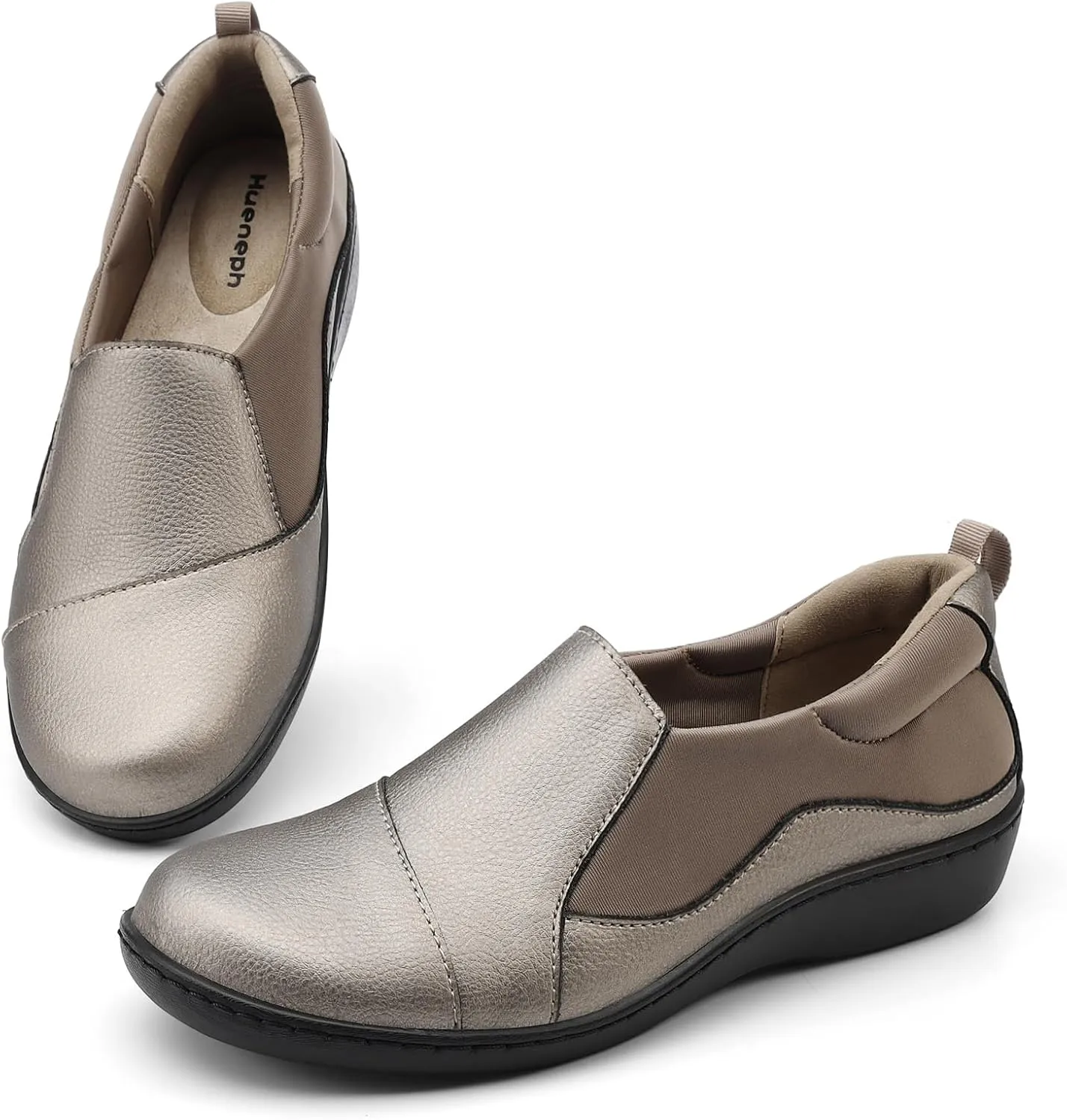 Women's Comfort Leather Loafers Cute Casual Slip On Lightweight Walking Flats Everyday Work Shoes