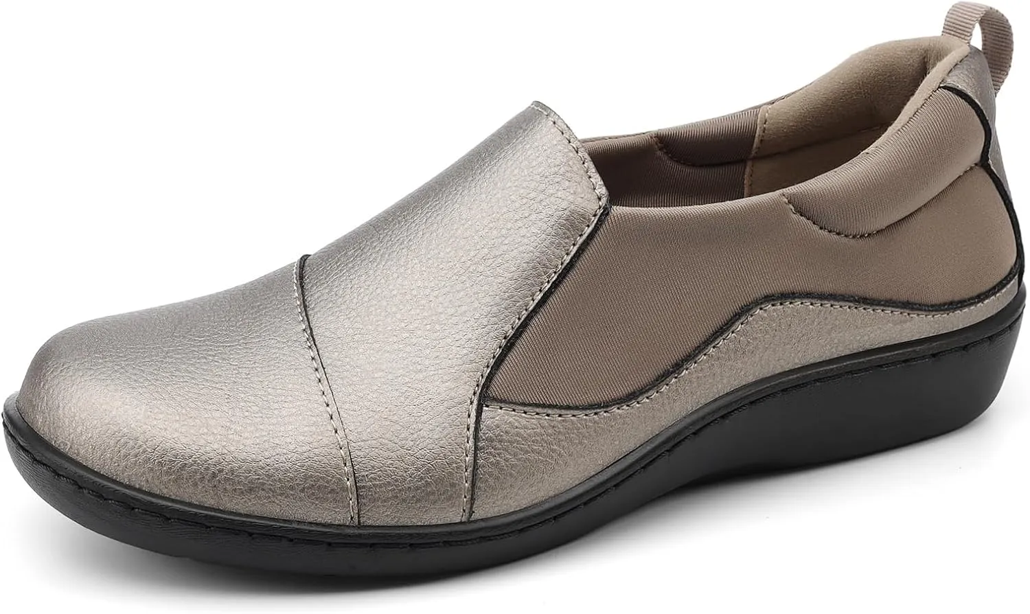 Women's Comfort Leather Loafers Cute Casual Slip On Lightweight Walking Flats Everyday Work Shoes