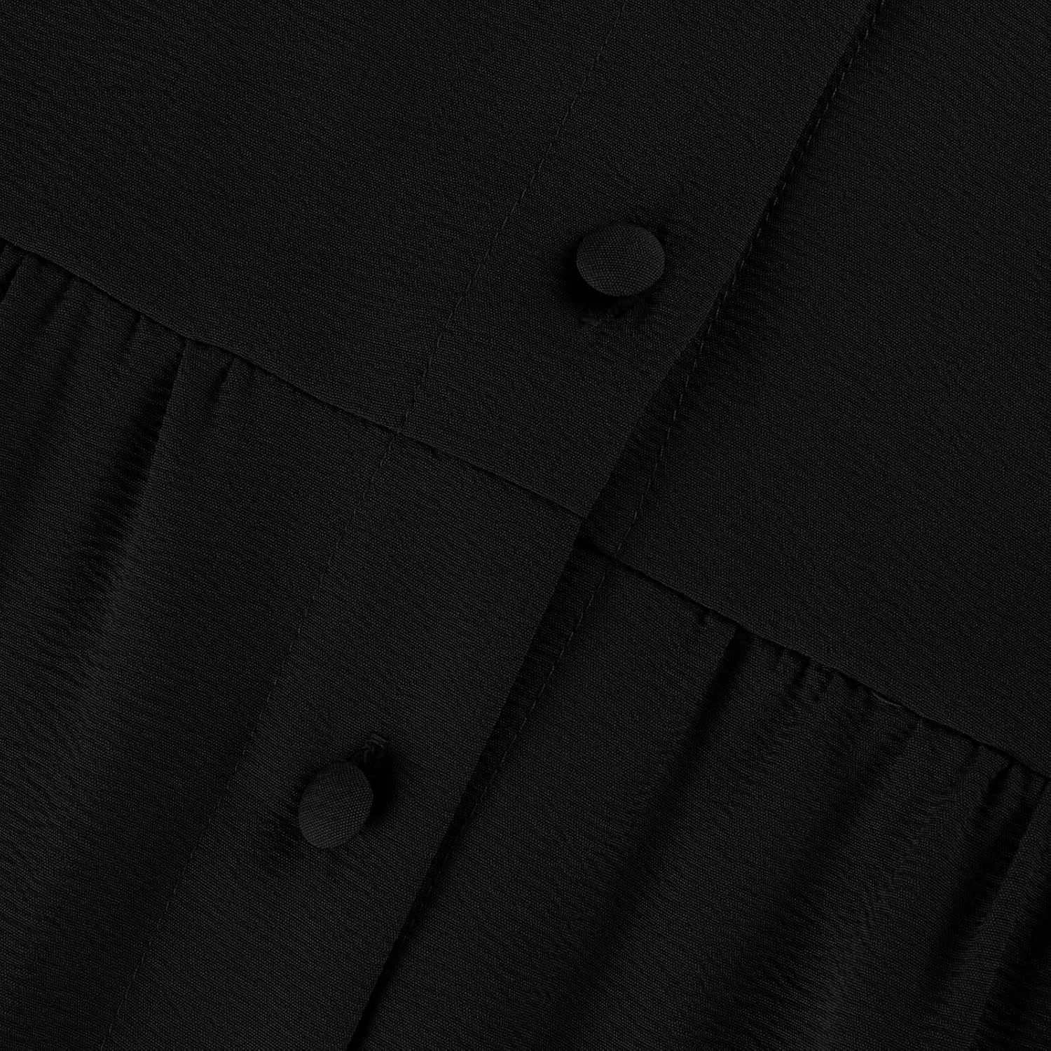 Women's Dresses 2024 Summer Mini Dress Casual Ruffle Sleeveless Button Down V Neck Loose Tunic Dress Sundresses