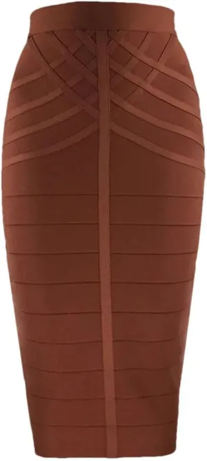 Womens Fashion Midi Elastic Pencil Skirts Bodycon Evening Party Skirts
