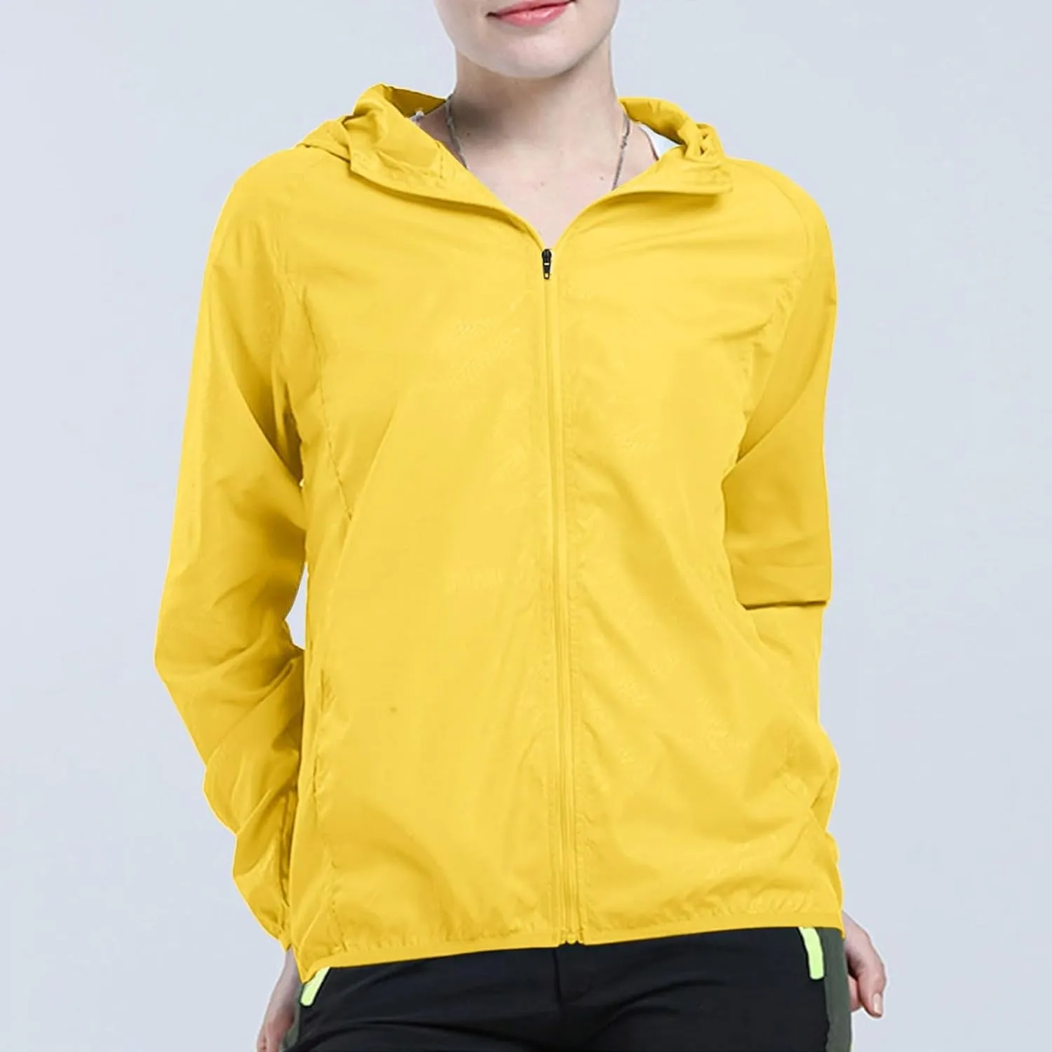 Womens Rain Coat Lightweight Coats Plus Size Casual Sports Windbreaker Hooded Waterproof Windproof Outdoor Jacket