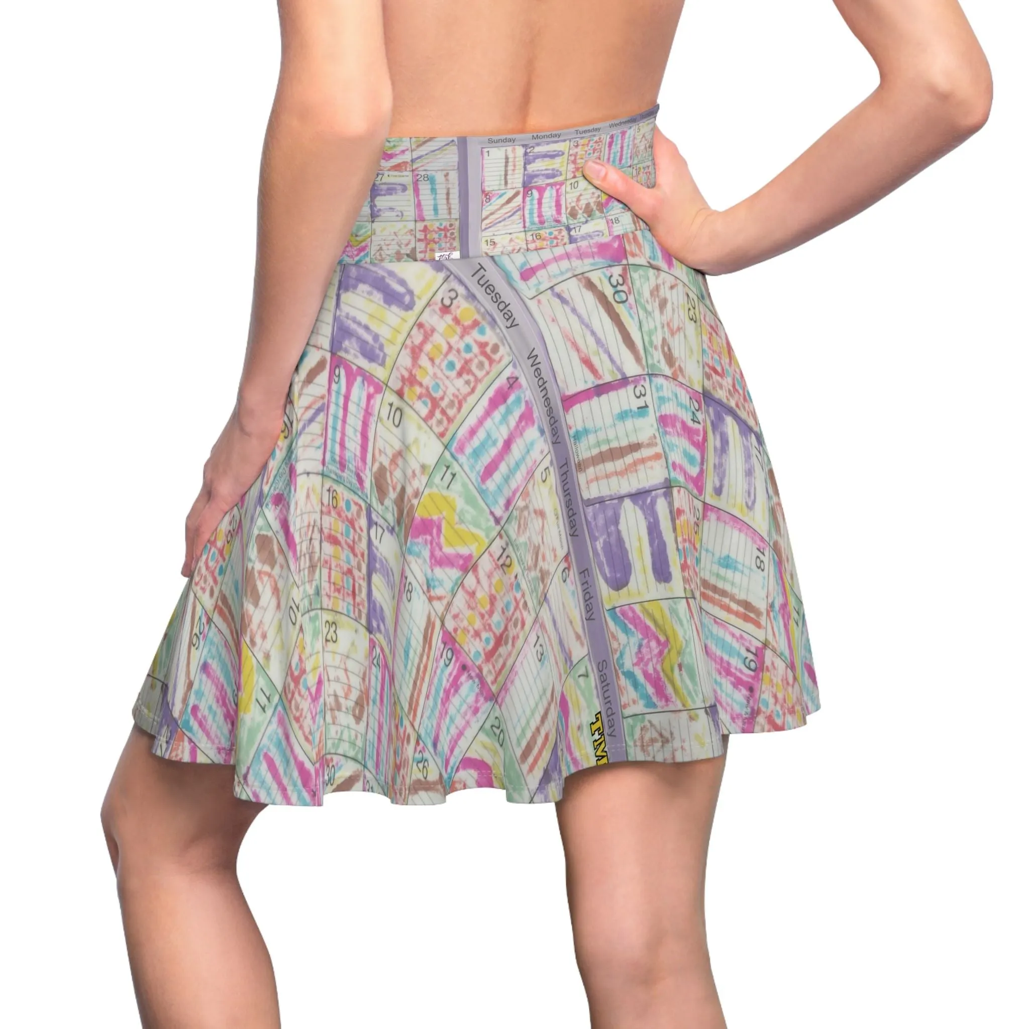 Women's Skater Skirt (AOP):  "Psychedelic Calendar(tm)" - Seeped