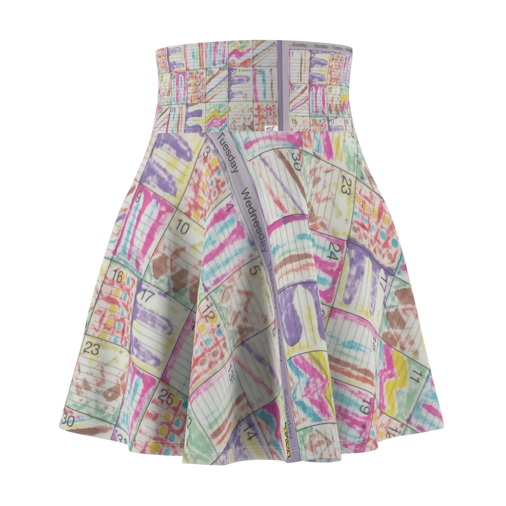 Women's Skater Skirt (AOP):  "Psychedelic Calendar(tm)" - Seeped