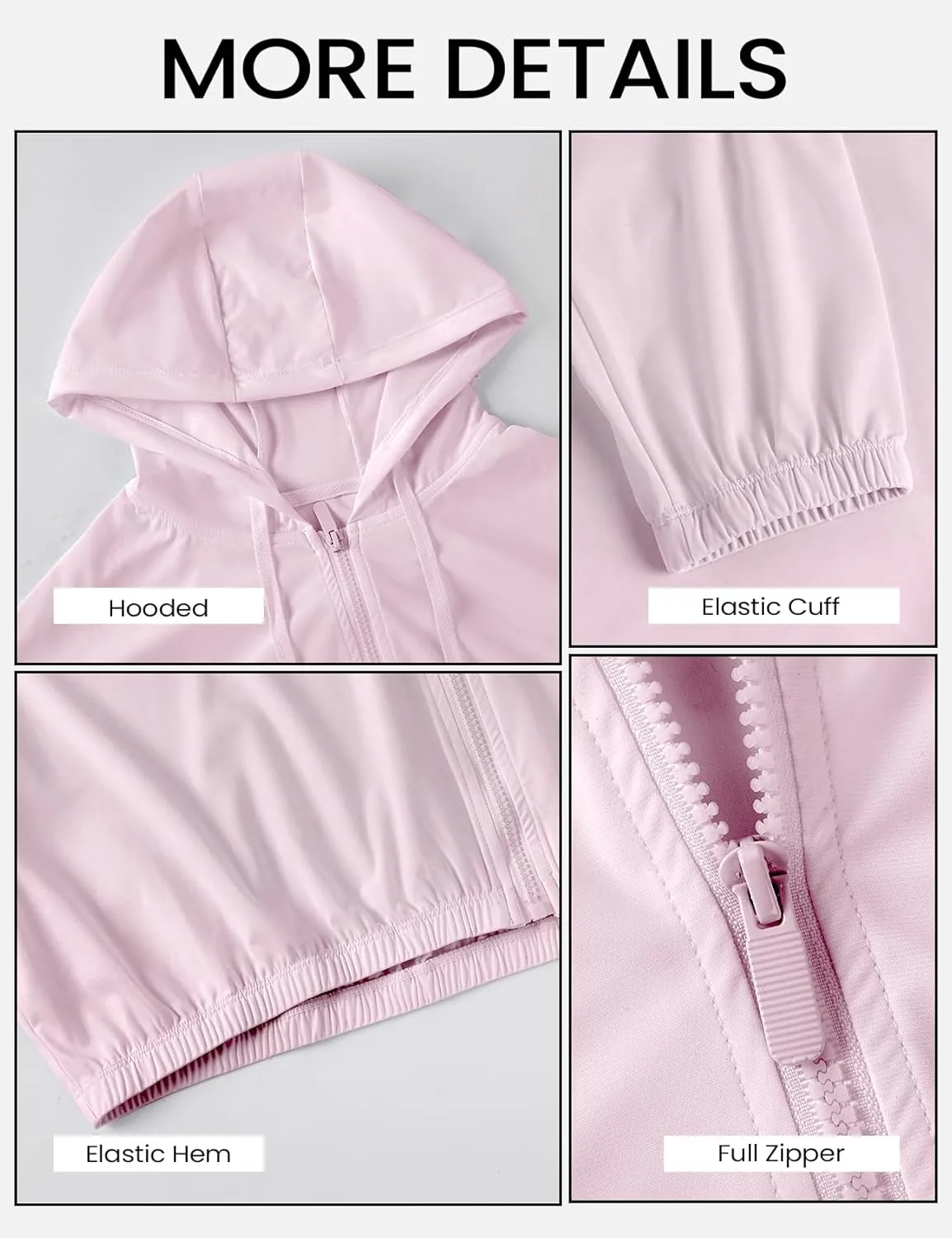 Wyeysyt Women's UPF 50  UV Sun Protection Cropped Jackets Athletic Running Workout Zip Up Hoodie Outdoor Jackets