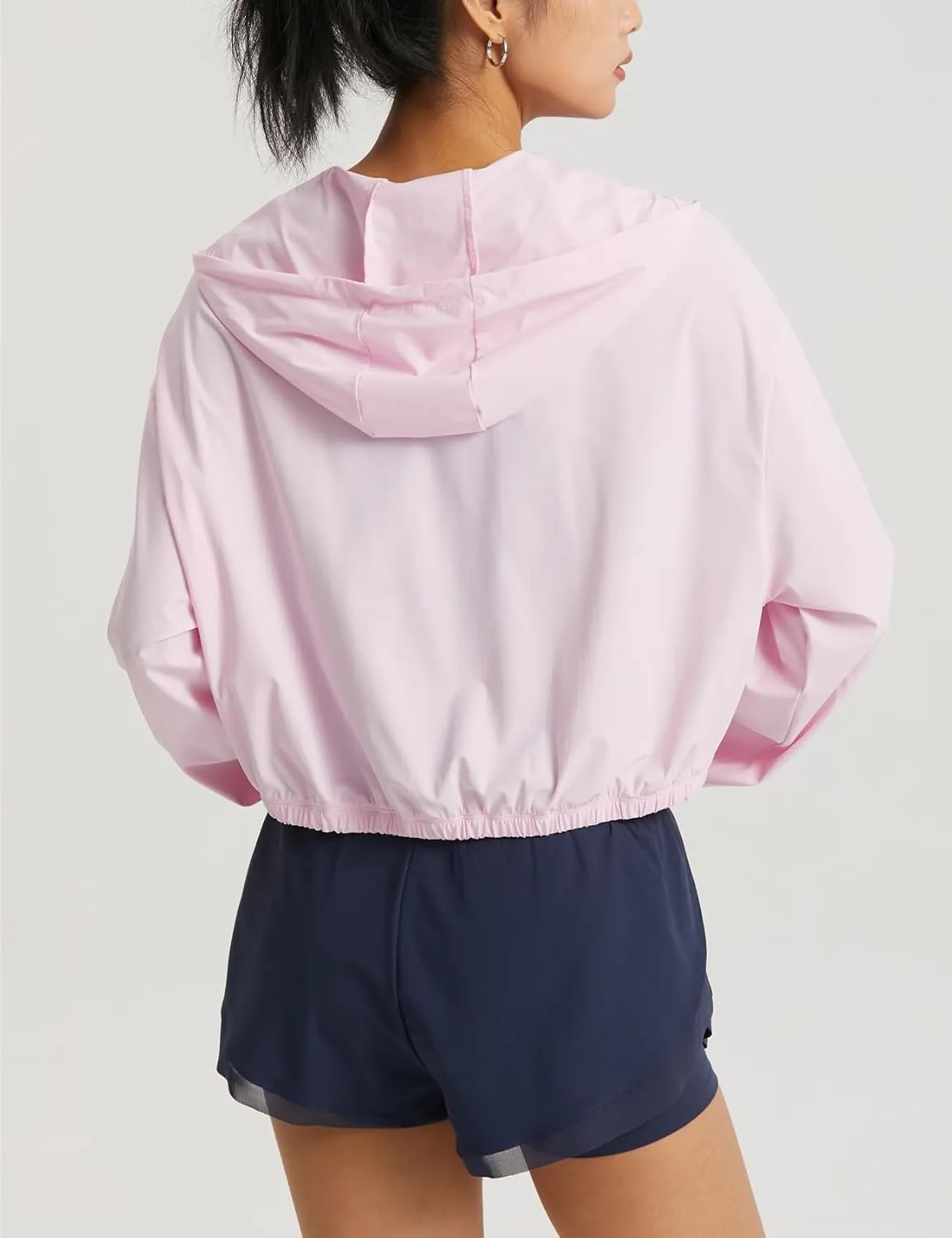Wyeysyt Women's UPF 50  UV Sun Protection Cropped Jackets Athletic Running Workout Zip Up Hoodie Outdoor Jackets