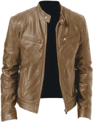 Ymosrh Men's Leather Jacket Faux Motorcycle Jacket Pu Bomber with Hood Jackets, S-L