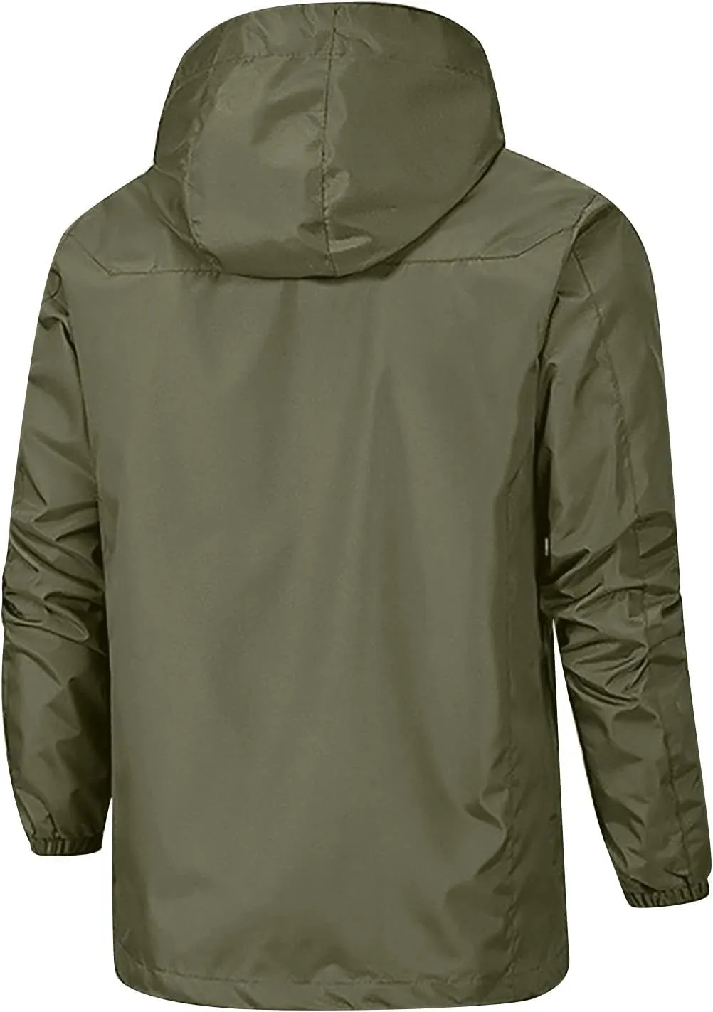 Ymosrh Men's Rain Coat Jackets Lightweight Nylon Windbreaker Wind & Water Resistant Jacket, XL-5XL