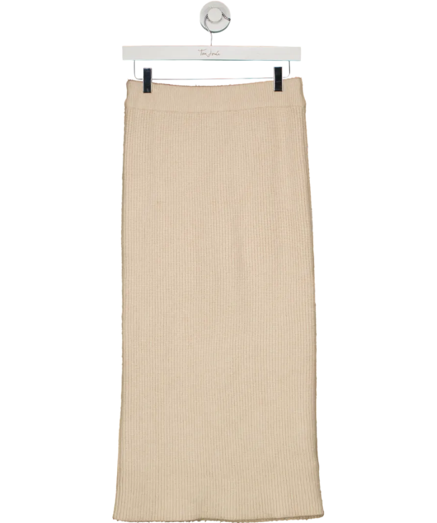 ZARA Cream Knitted Midi Skirt UK S