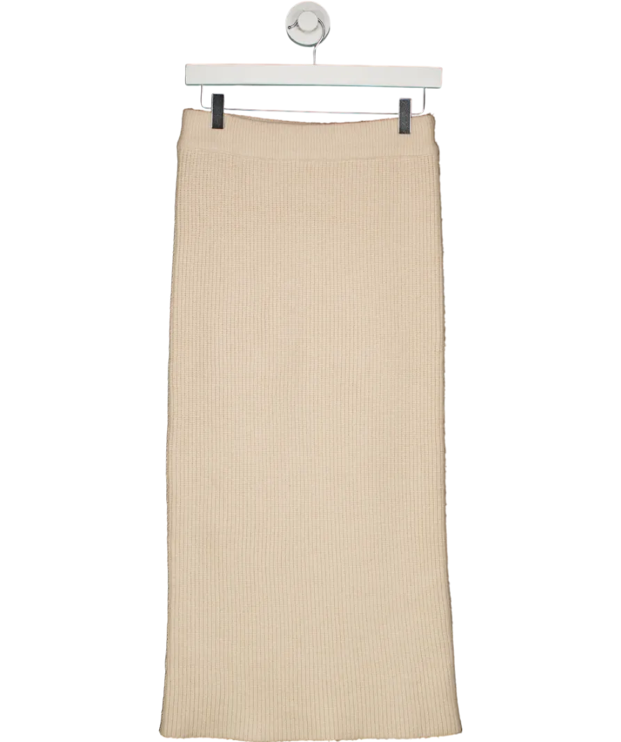ZARA Cream Knitted Midi Skirt UK S